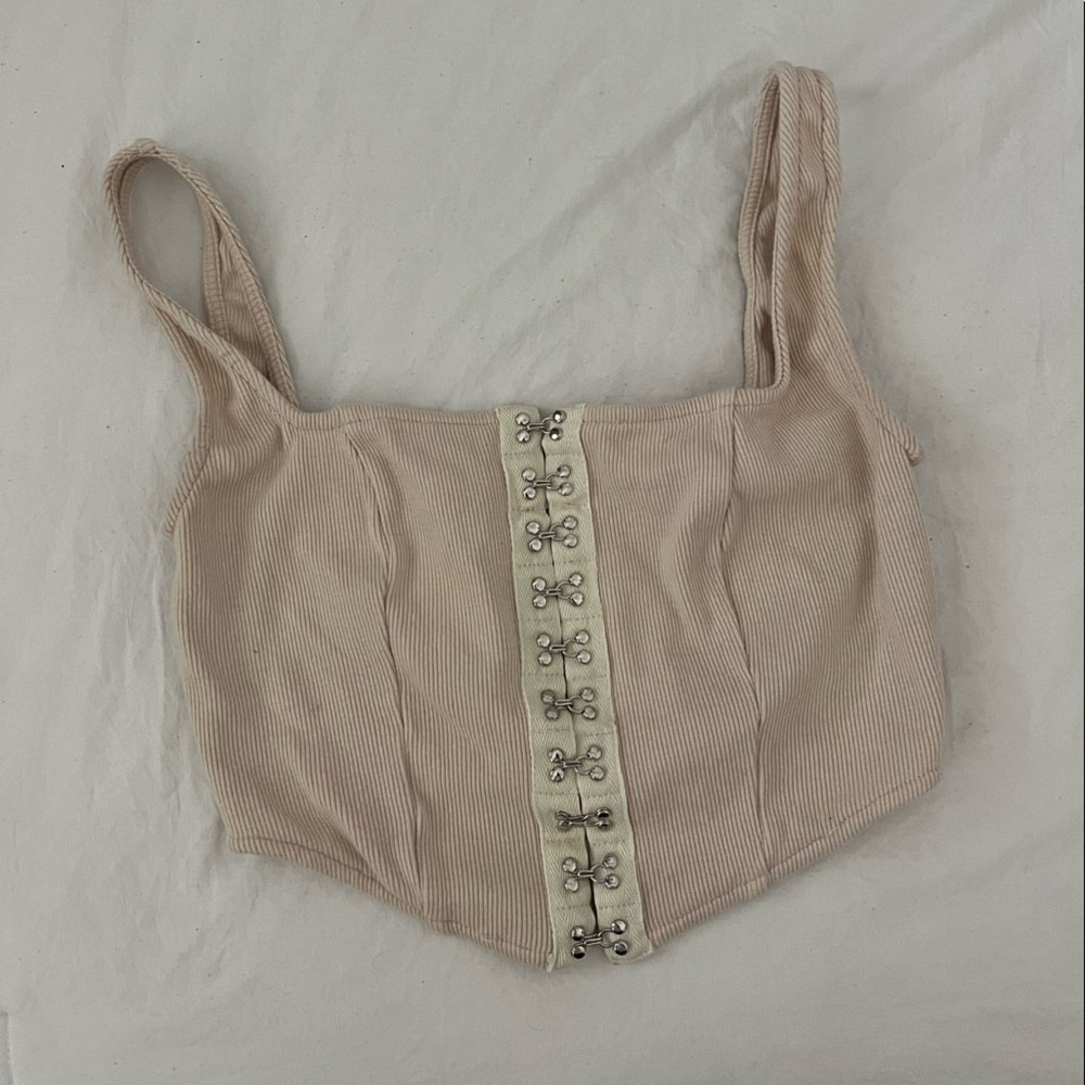 Beige Corset-like Top